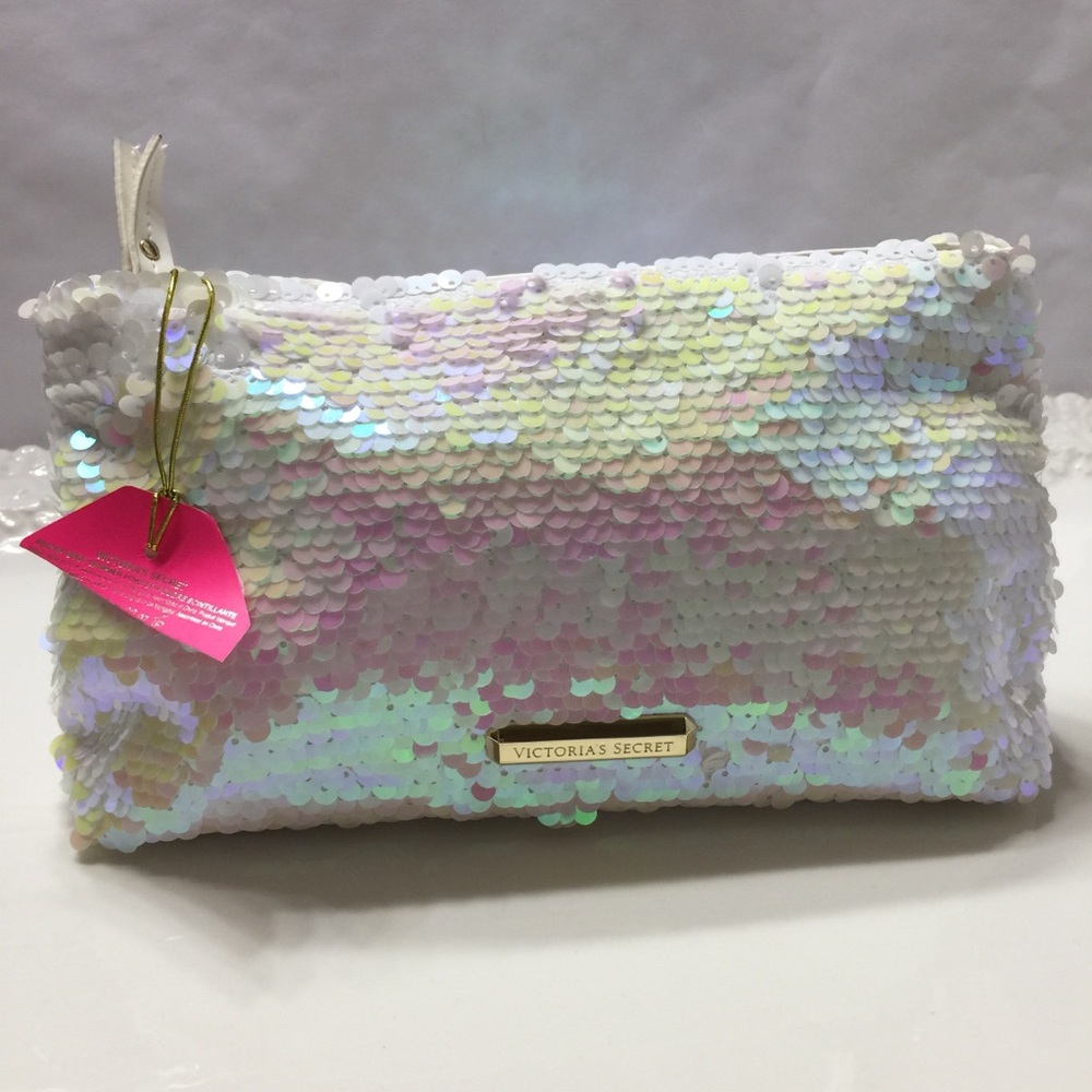 Victoria’s Secret White Sequins Travel Bag/Case